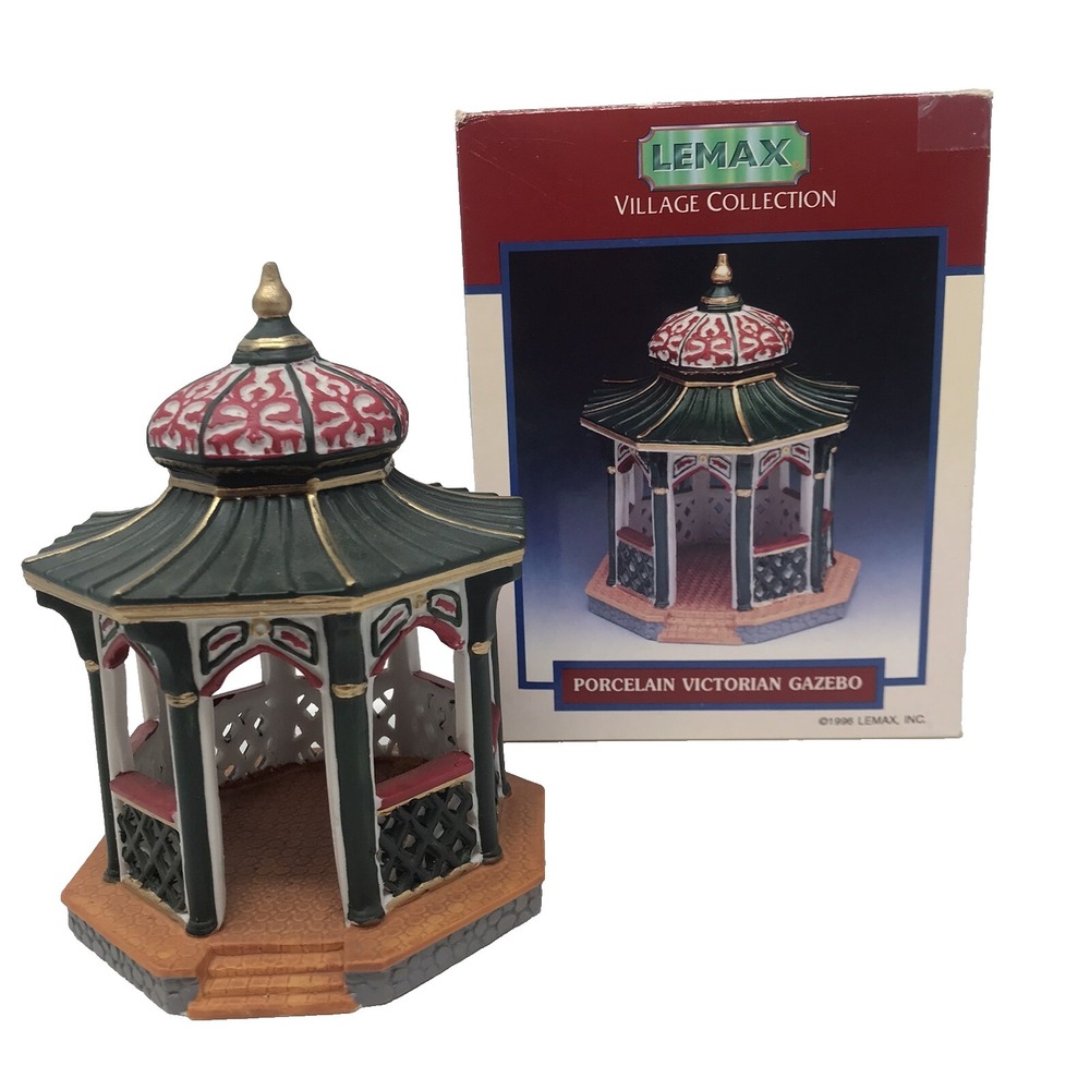 VTG‎ 1996 LEMAX Village Collection Porcelain Victorian Gazebo Box No light Cord